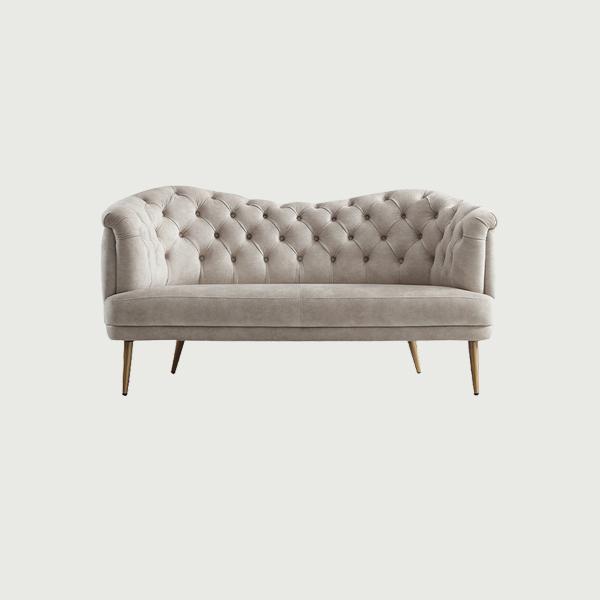 Hotel and club button small apartment nordic two seat sofa