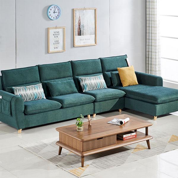 Hot sale living room furniture washable sectional L shape fabric corner sofa