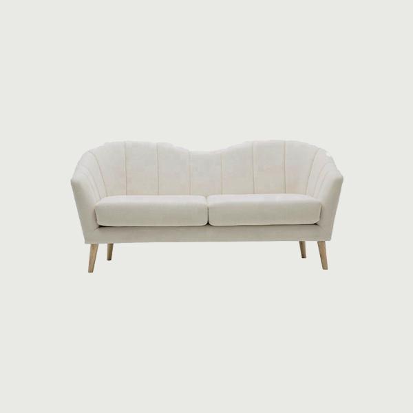 Modern Fabric Puff Sofa Design Velvet Couch White Love Seat