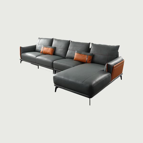 Europe style modern lazy black leather sofa cum bed for wholesale