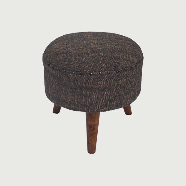 Storeindya Decorative Footstool Outdoor Wooden Footstool  Round Ottoman