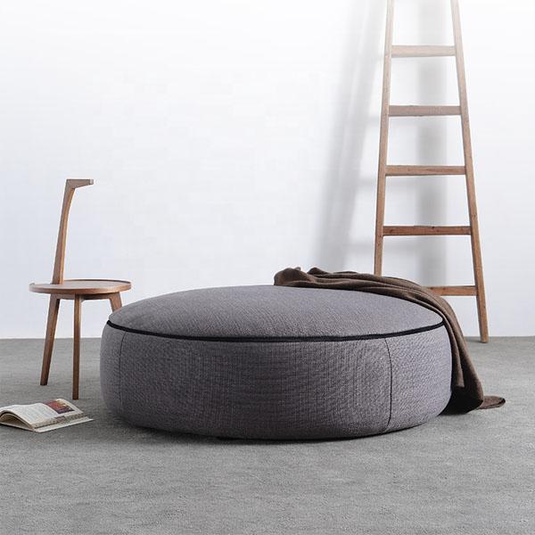 Modern Simple Design Living Room Furniture Big Round Fabric Footstool Ottoman