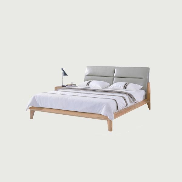 Latest genuine leather double bed designs comfortable soft beds