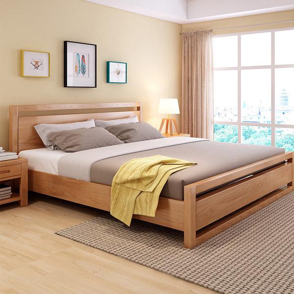 Latest solid wood furniture wood double bed designs with box