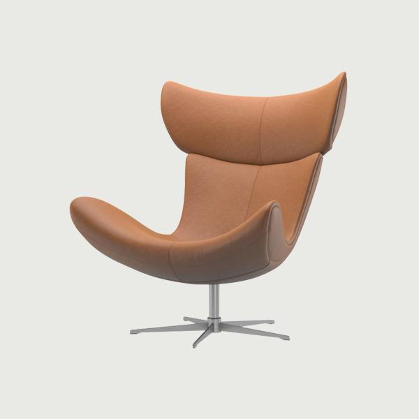 Leisure Dining Luxury leather accent modern Imola lounge armchair