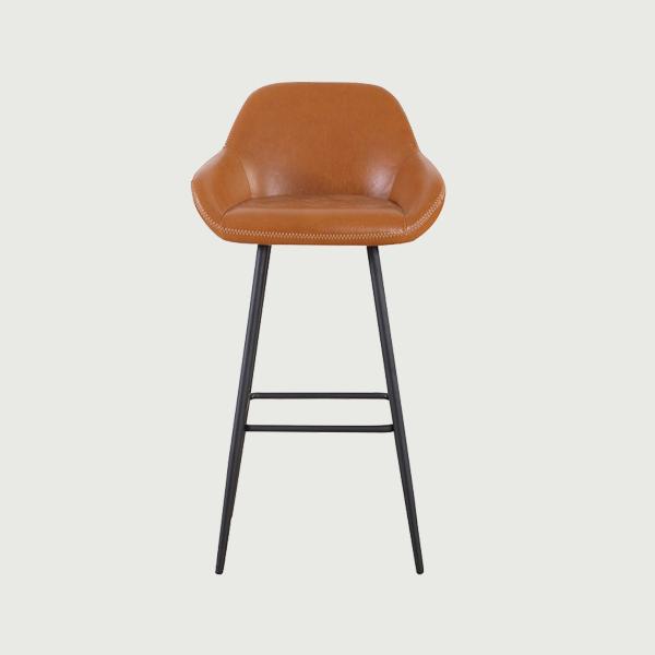 Barstools High Bar Stool Pu Leather Cover Upholstered Bar Stool