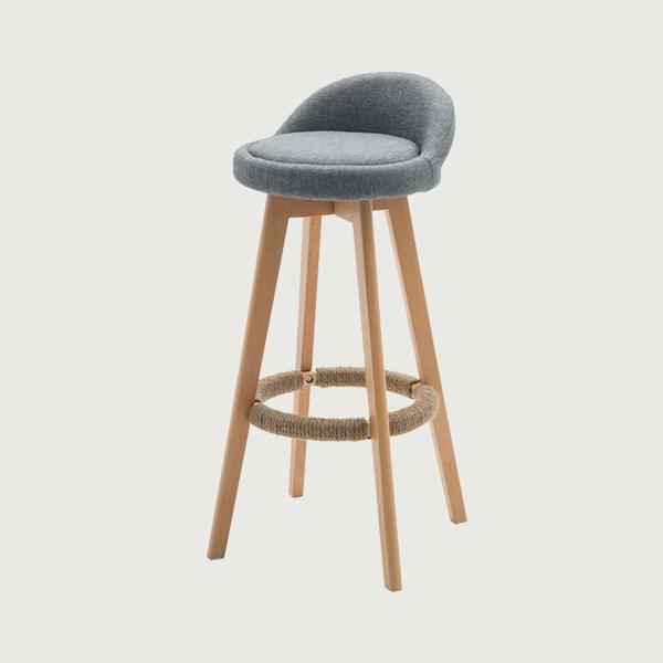 Mid-Century Modern Light Oak Bar Stool