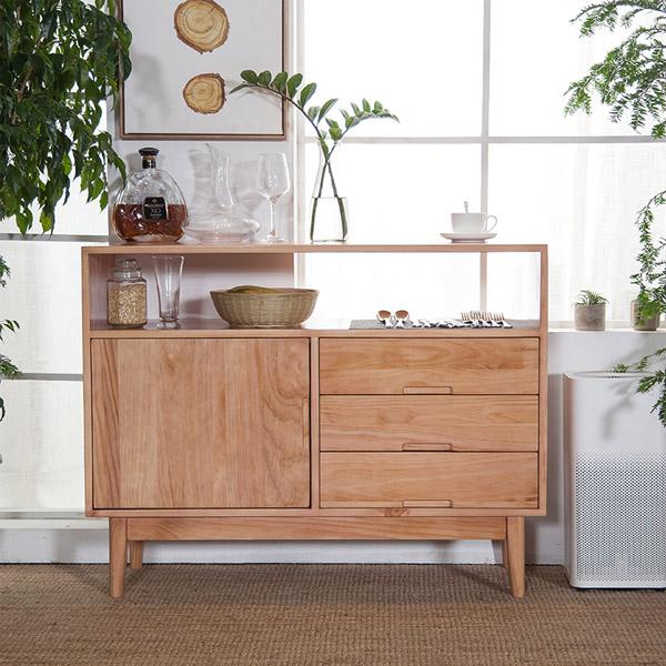 Modern design dining room sideboard solid wood storage cabinet buffet wooden