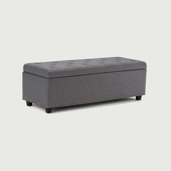 Fabric or PU leather button ottoman with storage bench