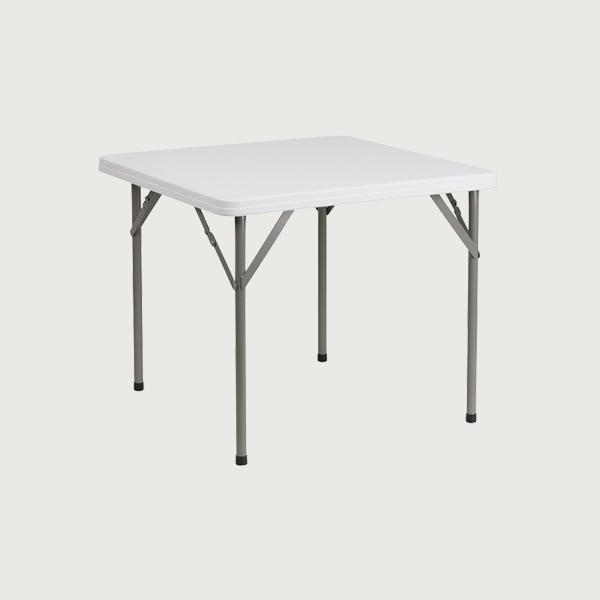 34.25"W x 34.25"W x 29.5"T lightweight and durable square folding table