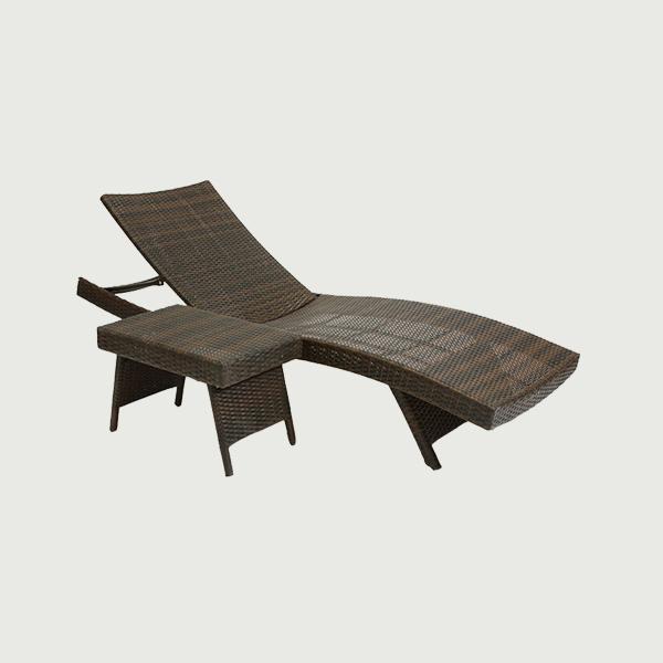 Outdoor Beach Rattan Sun Chaise Lounge Chair For Garden And Pool