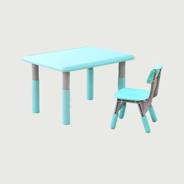 Adjustable kids table chair set of plastic material for home and kindergarten